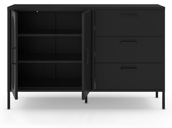 Črna komoda 140x90 cm Diora – Marckeric