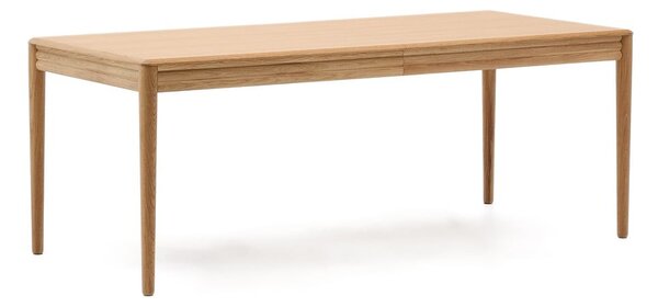 Raztegljiva jedilna miza z dodatno ploščo v hrastovem dekorju 90x200 cm Lenon – Kave Home