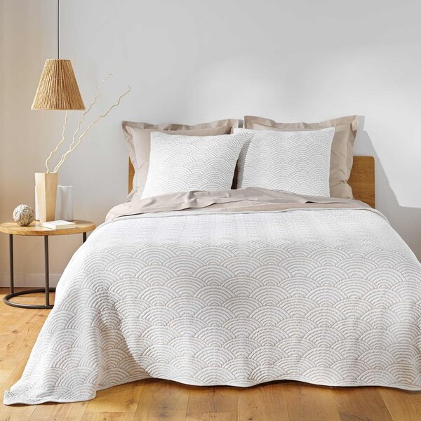 Belo-bež komplet pregrinjala in prevleke za vzglavnik iz jerseyja 220x240 cm Cassandra – douceur d'intérieur