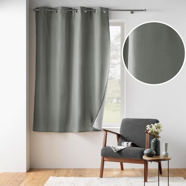 Siva izolacijska zavesa iz mikrovlaken 135x180 cm Micropolar – douceur d'intérieur