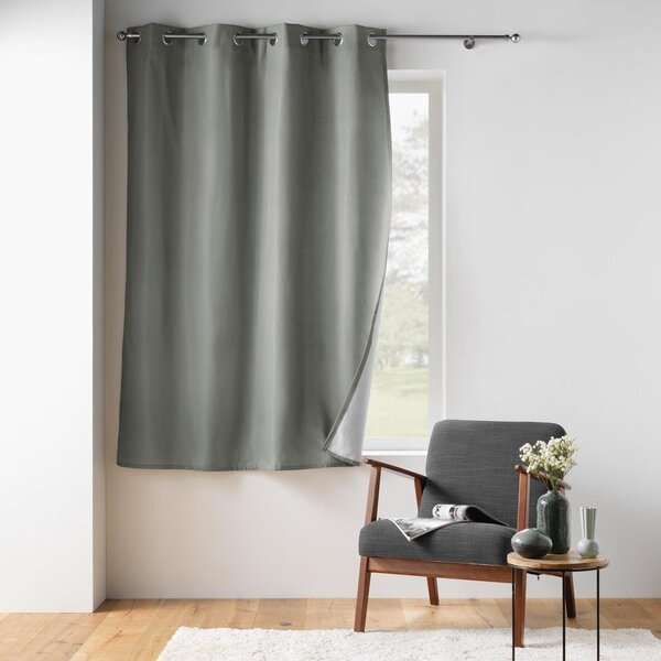 Siva izolacijska zavesa iz mikrovlaken 135x180 cm Micropolar – douceur d'intérieur