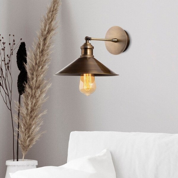 Stenska svetilka v zlati barvi ø 24 cm Mueno – Opviq lights