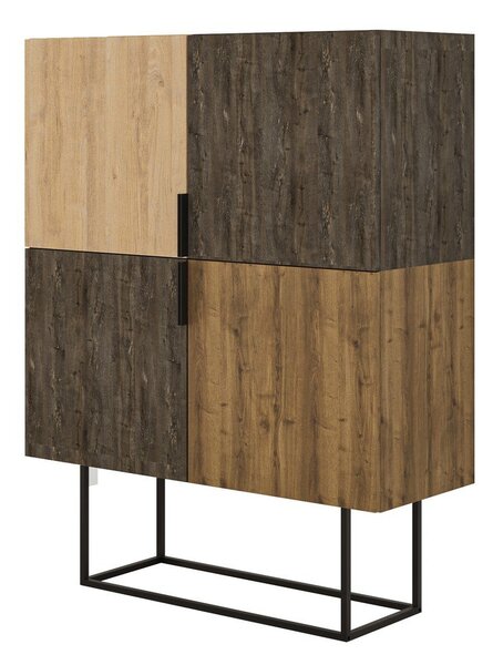 Rjava/naravna omarica v hrastovem dekorju 100x130 cm Titan – Marckeric