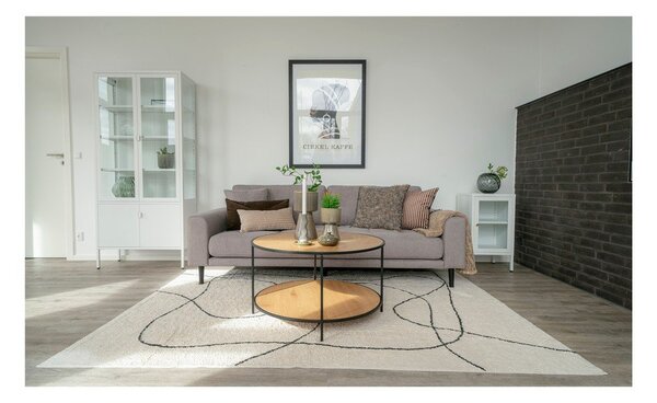 Okrogla mizica z mizno ploščo v hrastovem dekorju v naravni barvi ø 80 cm Vita – House Nordic