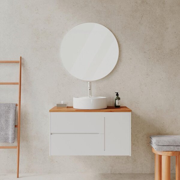 Bessagi Home Kopalnica Davina, Bela, Barva Hrasta, 3-Delno