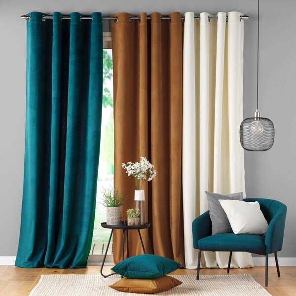 Rjava zavesa iz rebrastega žameta 140x260 cm Casual – douceur d'intérieur