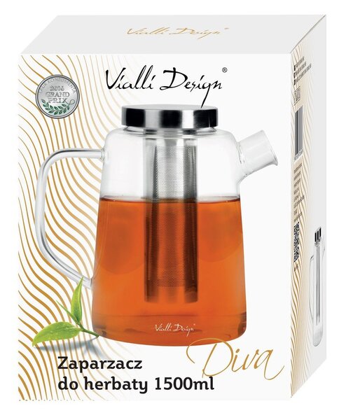Stekleni čajnik Vialli Design, 1,5 l