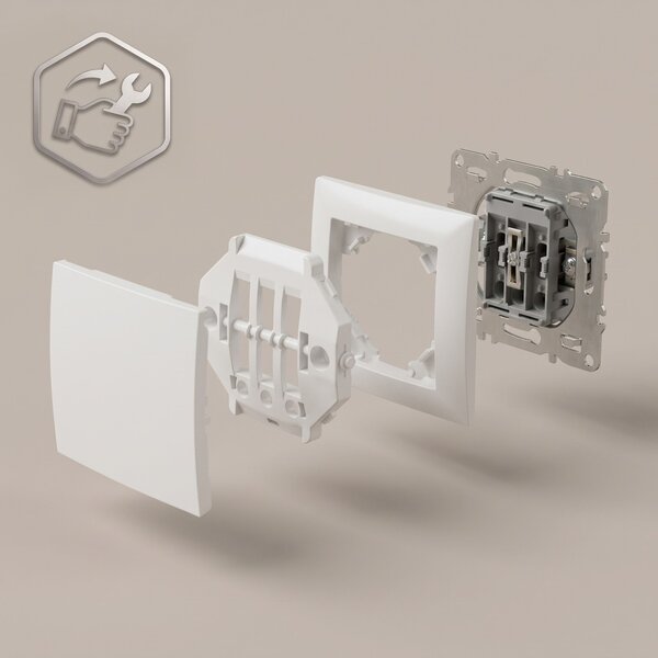 Enojno Stikalo OSTE JNH006-W WHITE