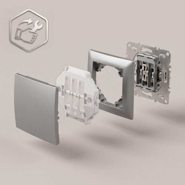 Enojno Stikalo OSTE JNH006-W GREY