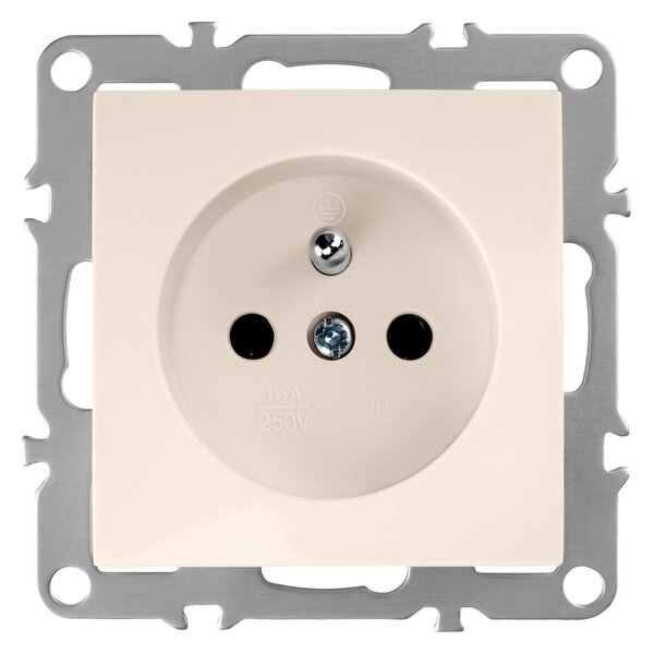 Enojna vtičnica z ozemljitvijo OSTE JNH001-G Beige