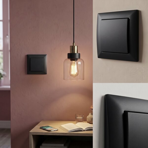 Enojno Stikalo OSTE JNH006-W BLACK