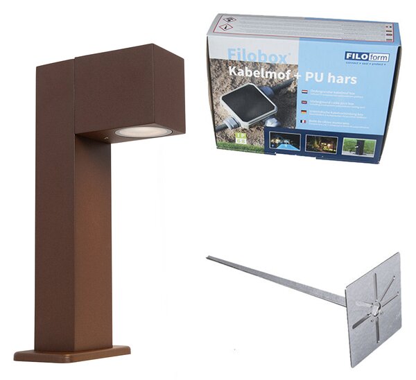 Industrijska stoječa zunanja svetilka rjasto rjava 30 cm IP44 - Baleno