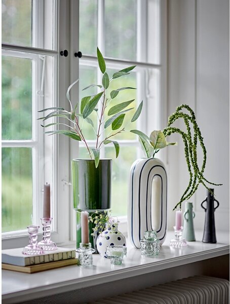Bela keramična ročno poslikana vaza (višina 11 cm) Fian – Bloomingville