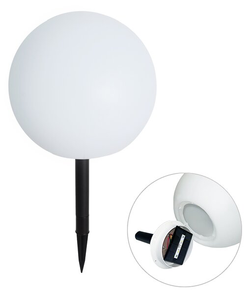 Zunanja svetilka bela 30 cm, vključno z LED IP44 Solar RGBW - Ludger