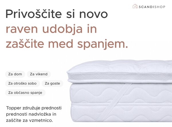 DVOSLOJNA zaščitna prevleka za vzmetnico - TOPPER 80 x 200 cm