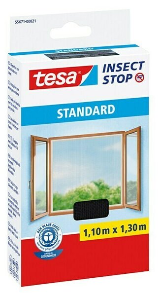 Tesa Insect Stop Rola iz steklenih vlaken Standard (Do x Š: 130 x 110 cm, Črne barve)