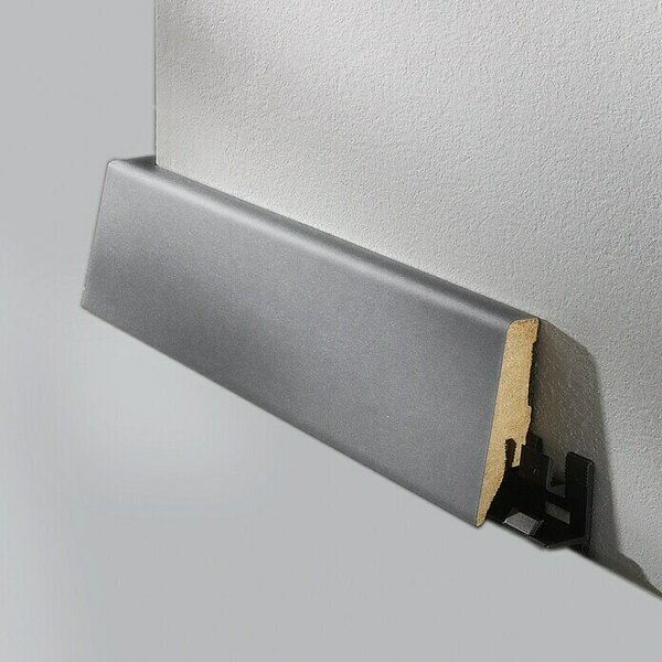 LOGOCLIC Zaključna letev K58 D jeklo mat (260 cm x 19 mm x 58 mm, MDF)