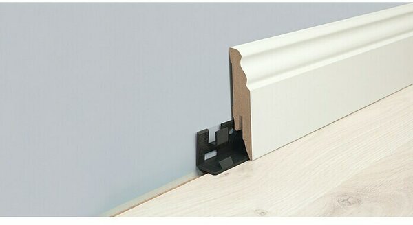 LOGOCLIC Zaključna letev bela (260 cm x 17 mm x 70 mm, MDF, Bele barve, Prevlečena)