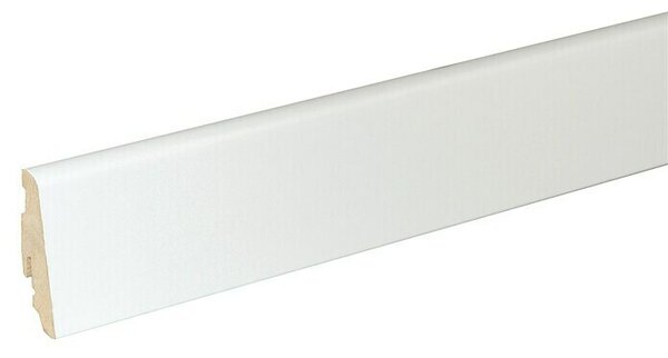 Zaključna letev FU60L Uni bela (240 cm x 19 mm x 58 mm, MDF)