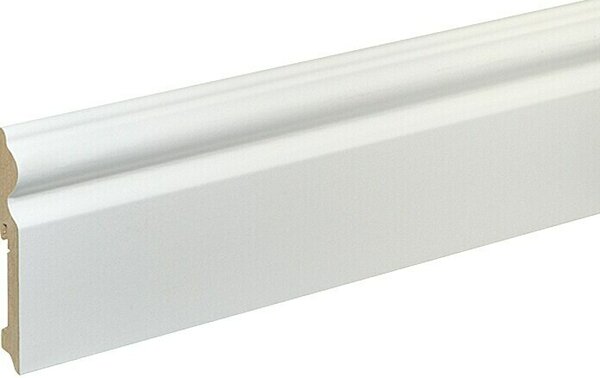 Zaključna letev FU116L (240 cm x 15 mm x 115 mm, MDF, Bele barve, Prevlečeno s folijo)