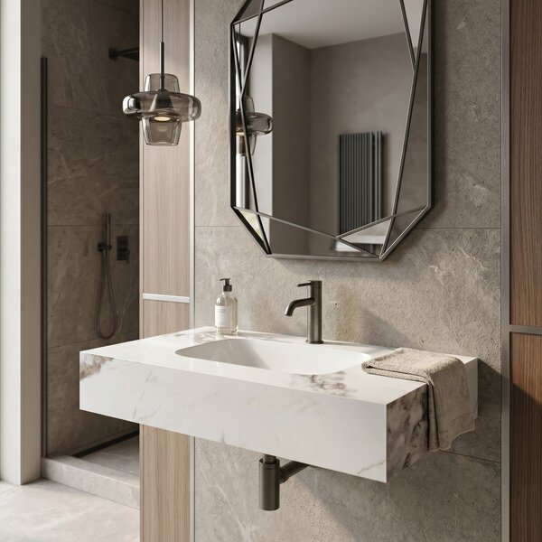 Stenski umivalnik Rea Aresa Cold Jade 80