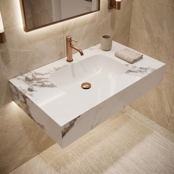 Stenski umivalnik Rea Aresa Cold Jade 80