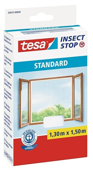 Tesa Insect Stop Zaščita proti mrčesu za okna Standard (Š x V: 130 x 150 cm, Montaža mreže proti mrčesu: Pritrditev z ježkom, Barva mreže: Bela)