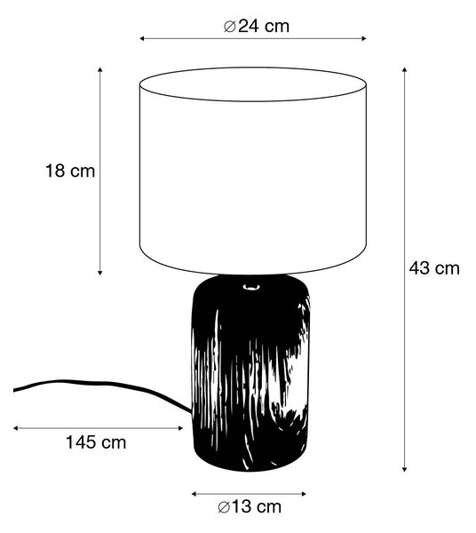 Namizna svetilka Lipa bež z rjavo 43 cm