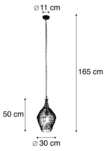 Orientalska viseča svetilka zlata 30 cm - Nidum