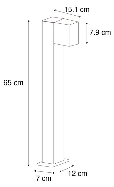 Pametna stoječa zunanja svetilka antracit 65 cm IP44 vklj. Wifi GU10 - Baleno