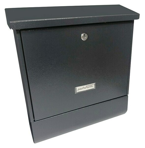Portaferm Stenski poštni nabiralnik PF 77 (Do x Š x V: 11,5 x 38 x 42,5 cm, Antracitne barve, Jeklo, Predal za časopise)