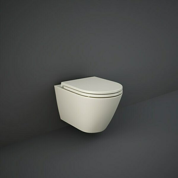RAK Ceramics Feeling Stenski WC (Izpiranje brez roba, Brez posebne glazure, Oblika splakovanja: Globok, WC odtok: Vodoravno, Mat)