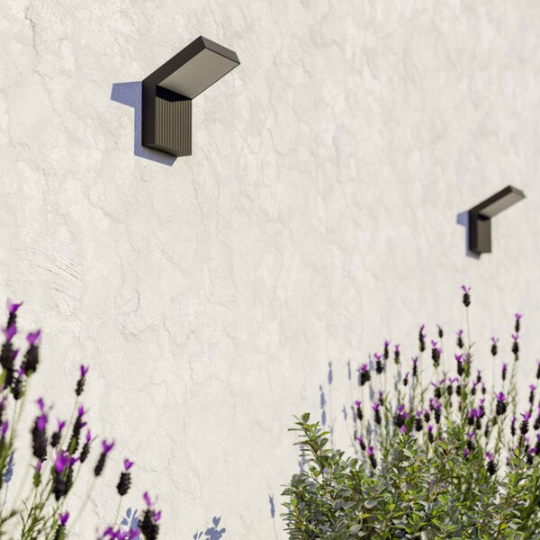 EGLO LED-stenna svetilka za zunanjo uporabo GROTTAZZOLINA, črna, 18 cm, IP65, Črna, Aluminij