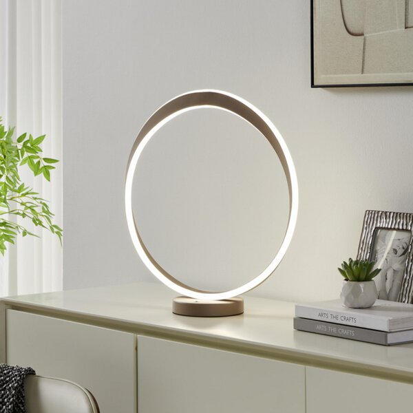 EGLO LED namizna svetilka CAMEROTA, bež, višina 44 cm, CCT, z možnostjo, zatemnjen, Bež, Dnevna soba / jedilnica, Aluminij