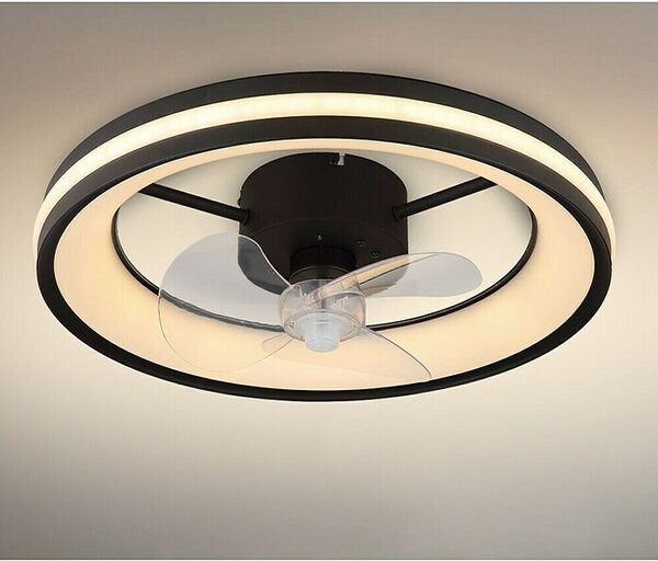 Stropni ventilator z LED osvetlitvijo Santana (Črna, Bela, 49,5 cm, 50 W)