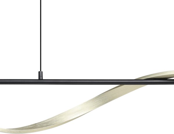 EGLO LED viseča svetilka CONAPRATO, črna/medenina, 115 cm, CCT, Črna, Dnevna soba / jedilnica, Kovina