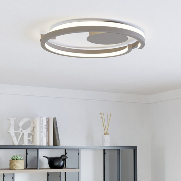 EGLO LED stropna svetilka MEZZOMONTE, bež, Ø 48 cm, CCT, zatemnjen, Bež, Dnevna soba / jedilnica, Aluminij