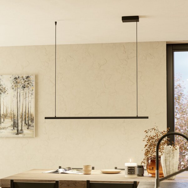 EGLO connect pametna LED-visoka svetilka FLATRON-Z, 101 cm, črna, zatemnjen, Črna, Dnevna soba / jedilnica, Aluminij