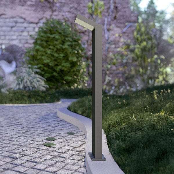 EGLO LED-ulična svetilka GROTTAZZOLINA, črna, višina 80 cm, IP65, Črna, Aluminij