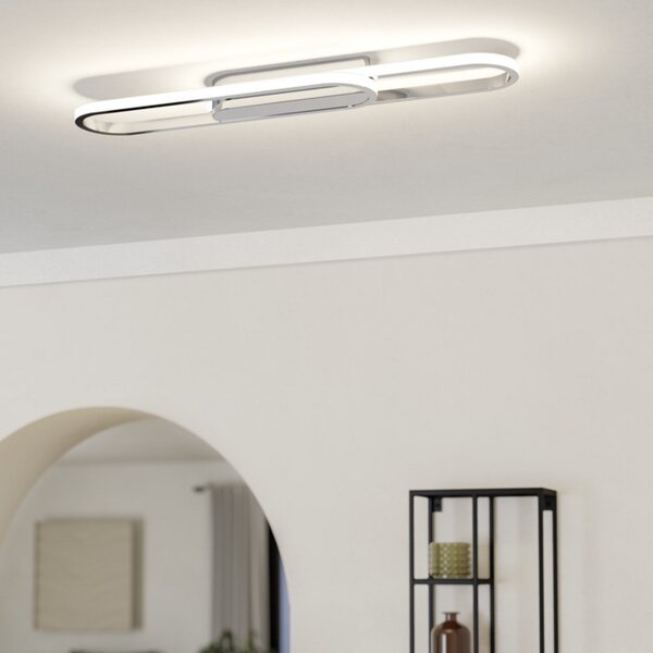 EGLO LED-stropna svetilka CONIVARENA, kromirana, dolžina 69 cm, CCT, Krom, Dnevna soba / jedilnica, Kovina