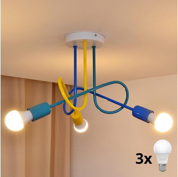 LED Otroški lestenec OXFORD 3xE27/15W/230V