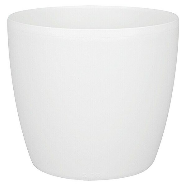 Elho Brussels Okrogli lonec Mini (Zunanje dimenzije (Ø x V): 13 x 12 cm, Bele barve, Plastika, Sijaj)