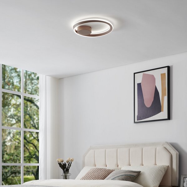 EGLO LED stropna svetilka CAMEROTA, bronasta, premer 41 cm, daljinski, zatemnjen, Bronasta / starinska medenina, Dnevna soba / jedilnica, Aluminij