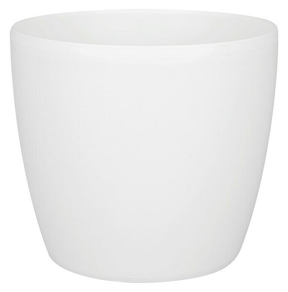 Elho Brussels Okrogli lonec Mini (Zunanje dimenzije (Ø x V): 10 x 9 cm, Bele barve, Plastika, Sijaj)