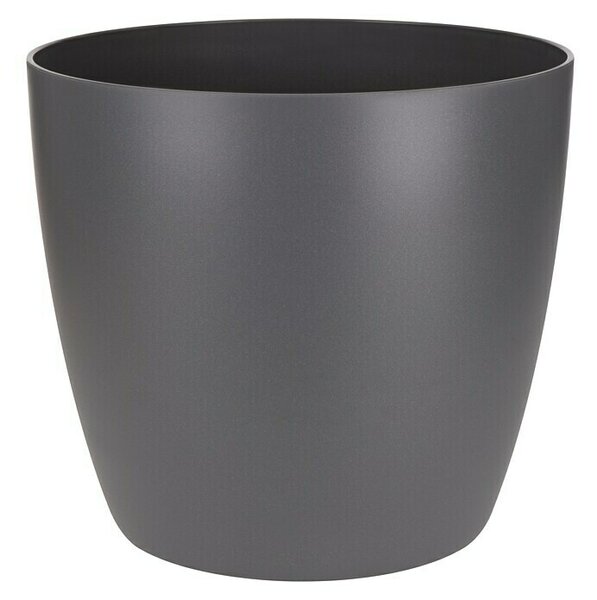 Elho Brussels Okrogli lonec Mini (Zunanje dimenzije (Ø x V): 10 x 9 cm, Antracitne barve, Plastika, Mat)