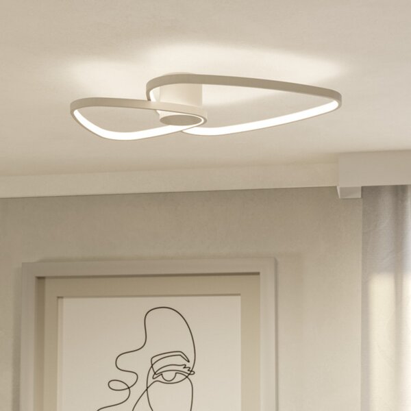 EGLO LED-stropna svetilka LEPORANO, bež, 60 x 50 cm, 2-kraka, CCT, Bež, Dnevna soba / jedilnica, Kovina