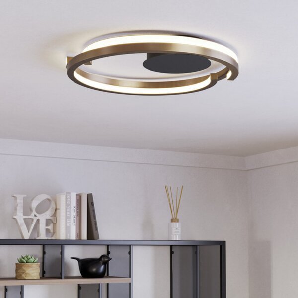 EGLO LED stropna svetilka MEZZOMONTE, bronasta, Ø 48 cm, CCT, zatemnjen, Bronasta / starinska medenina, Dnevna soba / jedilnica, Aluminij