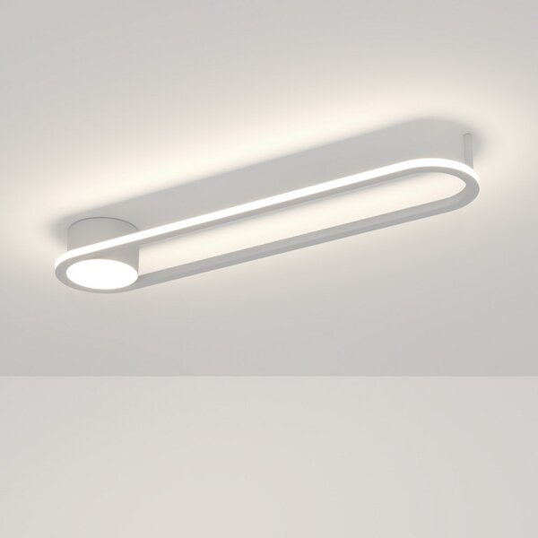 EGLO LED-stropna svetilka COLLECORVINO, bela, dolžina 50 cm, CCT, Bela, Dnevna soba / jedilnica, Kovina