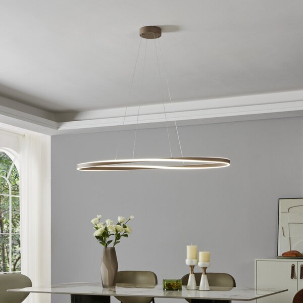 EGLO LED-visoka svetilka CAMEROTA, bež, 111 x 38 cm, daljinski upravljalnik, zatemnjen, Bež, Dnevna soba / jedilnica, Aluminij