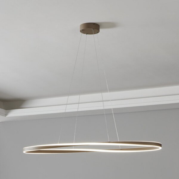 EGLO LED-visoka svetilka CAMEROTA, bež, 111 x 38 cm, daljinski upravljalnik, zatemnjen, Bež, Dnevna soba / jedilnica, Aluminij